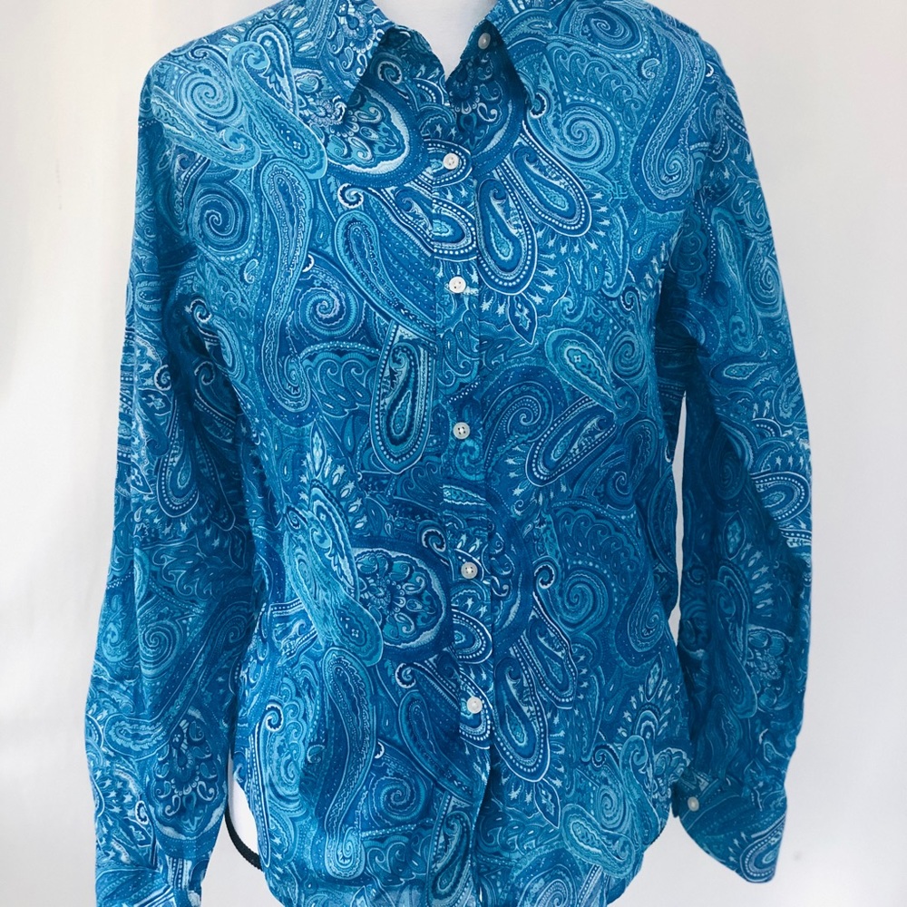 Lauren Ralph Lauren PL100% cotton paisley shirt - Picture 7 of 8